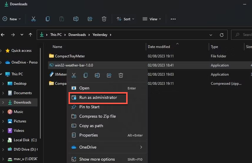 Solve The installer has insufficient privileges to access this directory