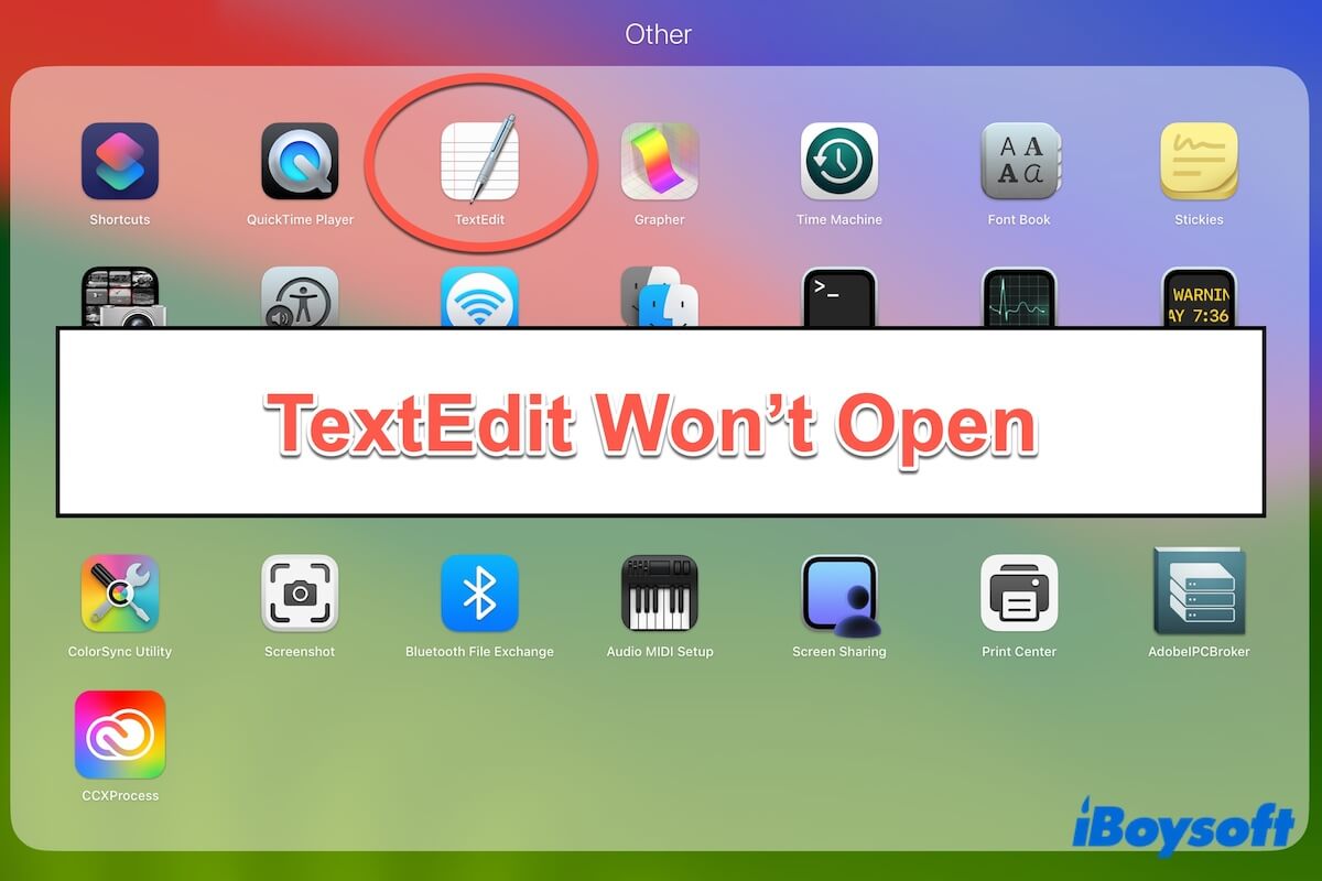 TextEdit ne s'ouvrira pas les fichiers
