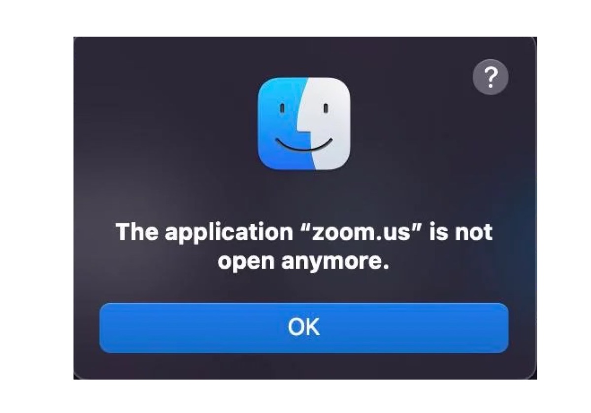 Macで'The application is not open anymore'エラー