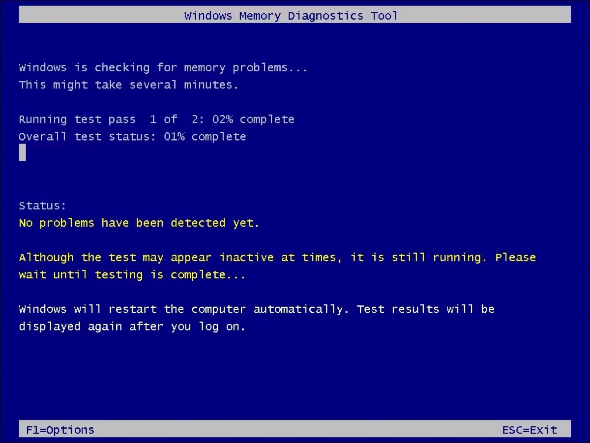 Run Windows Memory Diagnostics Tool