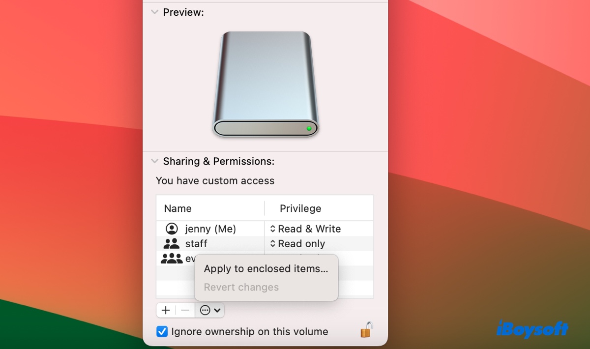 Macで許可を変更する方法