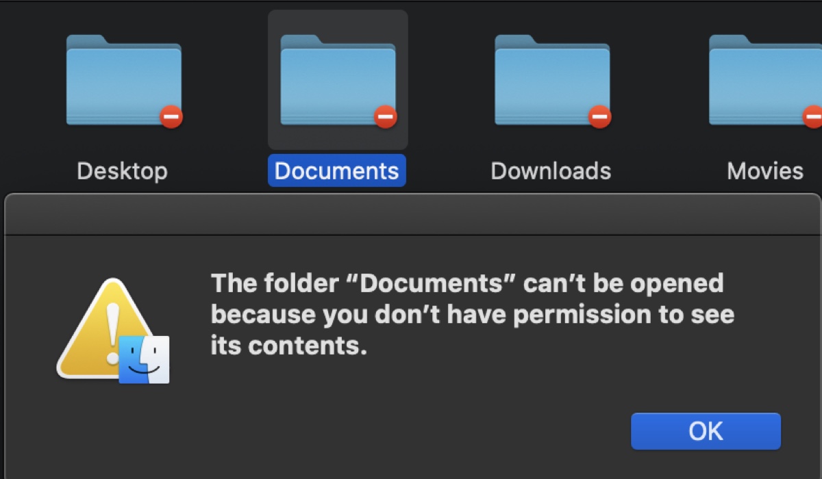Le dossier ne peut pas être ouvert car vous n'avez pas les permissions nécessaires pour voir son contenu