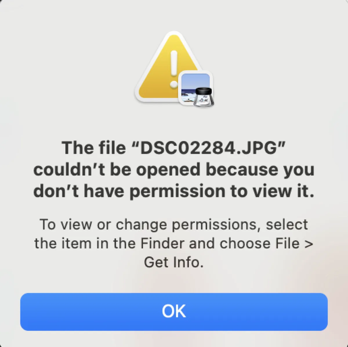 Le fichier ne peut pas être ouvert car vous n'avez pas les permissions nécessaires pour le visualiser