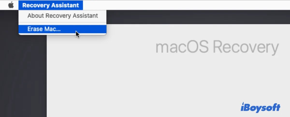 Apagar o Mac a partir do Assistente de Recuperação