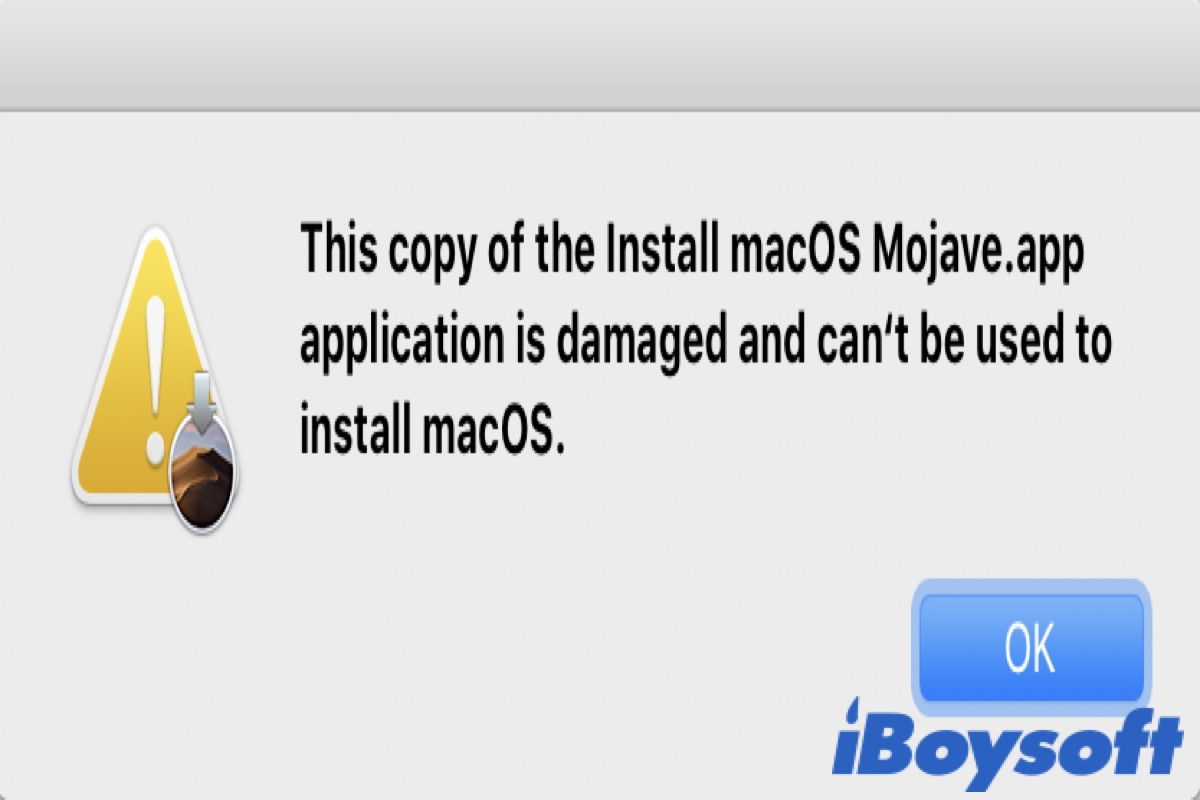 Esta cópia do instalador macOS está danificada
