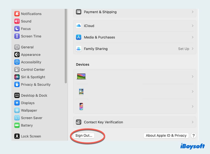 Sair da conta da Apple