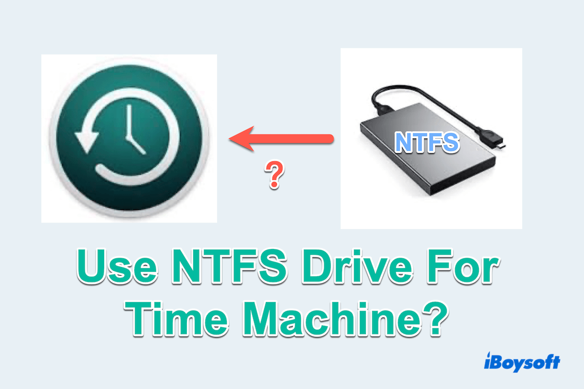 NTFS外付けドライブへのタイムマシンバックアップ