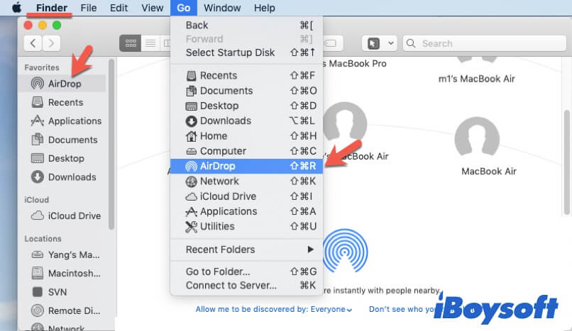 MacでAirDropを開く方法