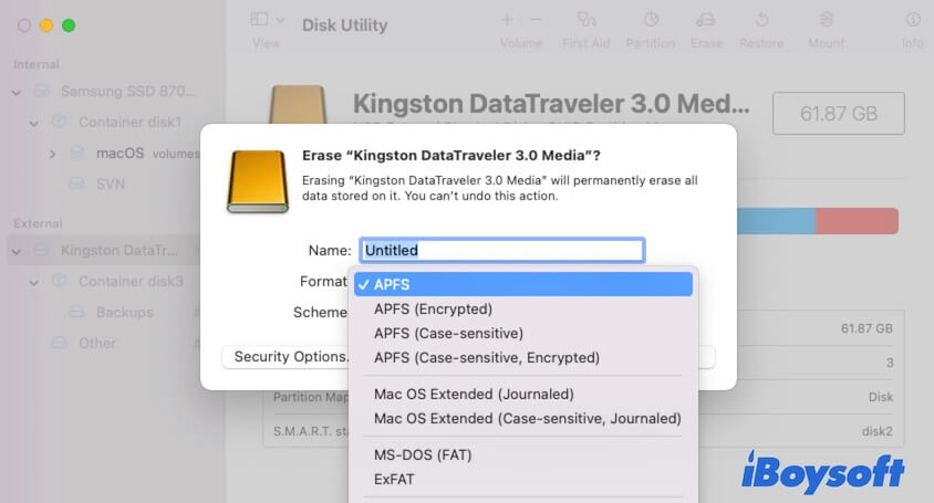 format the Time Machine disk
