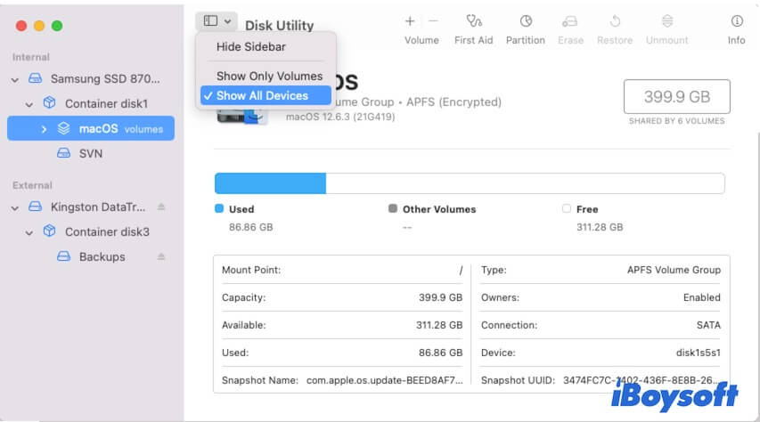 select Show All Devices
