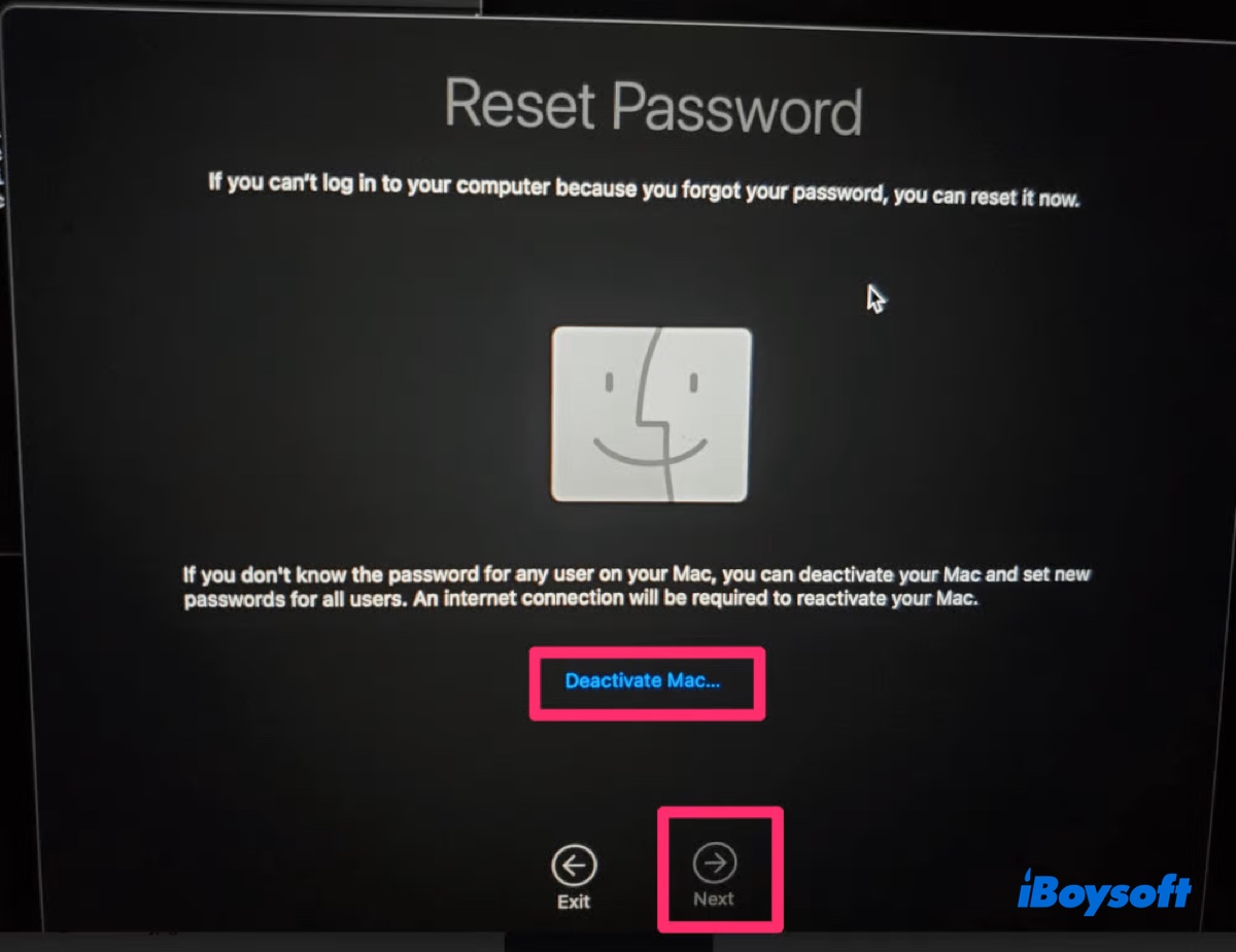 Désactiver le Mac pour réinitialiser le mot de passe
