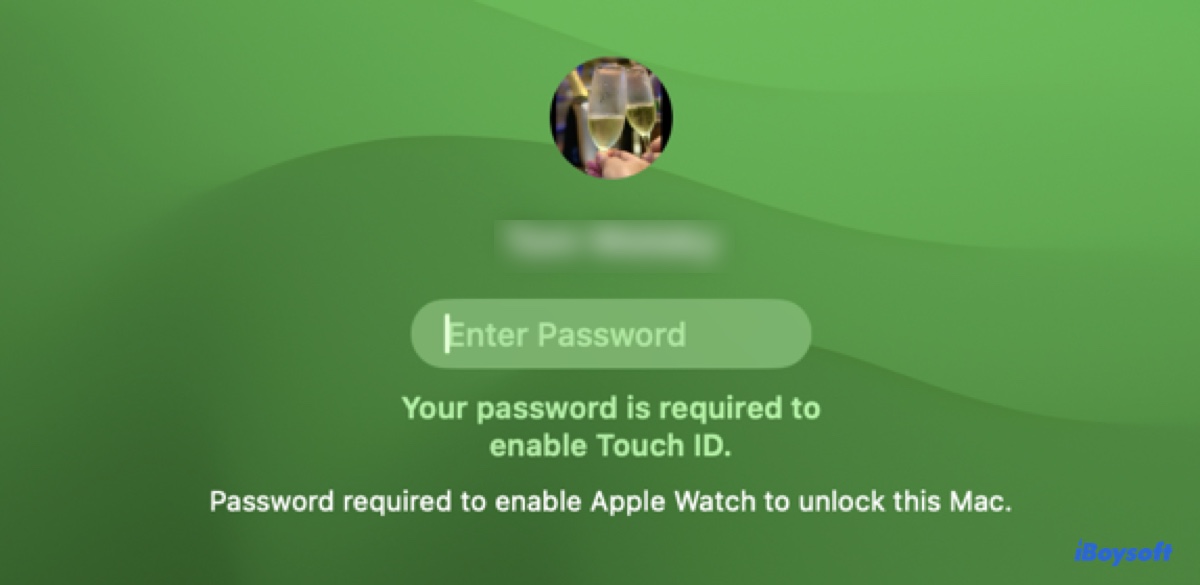 Se requiere su contraseña para activar Touch ID en MacBook Pro o MacBook Air