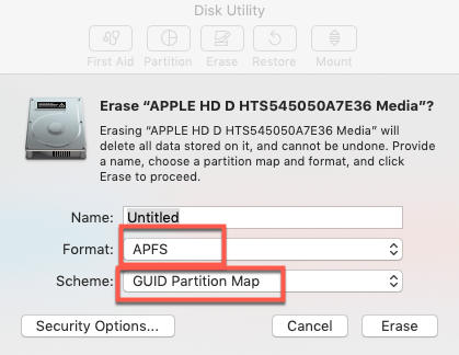 How to format a drive to APFS in Disk Utility