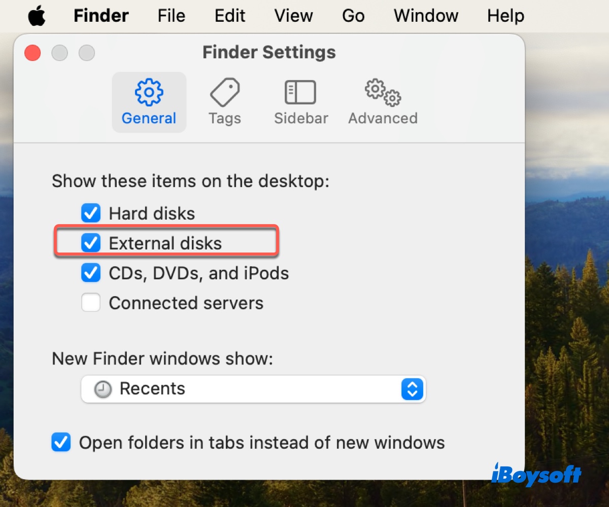 Show NTFS drives on Mac desktop