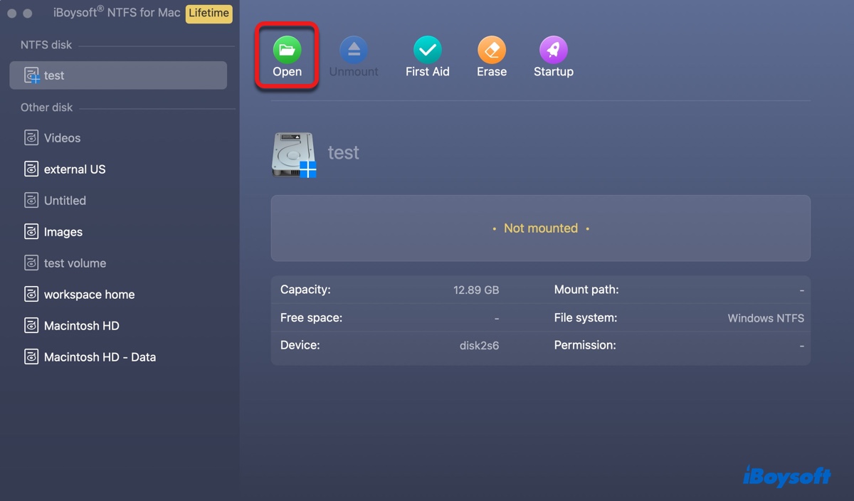 Monter un lecteur NTFS non montable sur un Mac M1