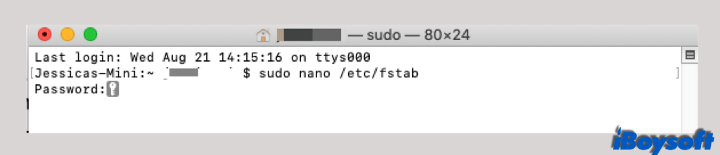 Suporte de escrita NTFS da Apple passo 1