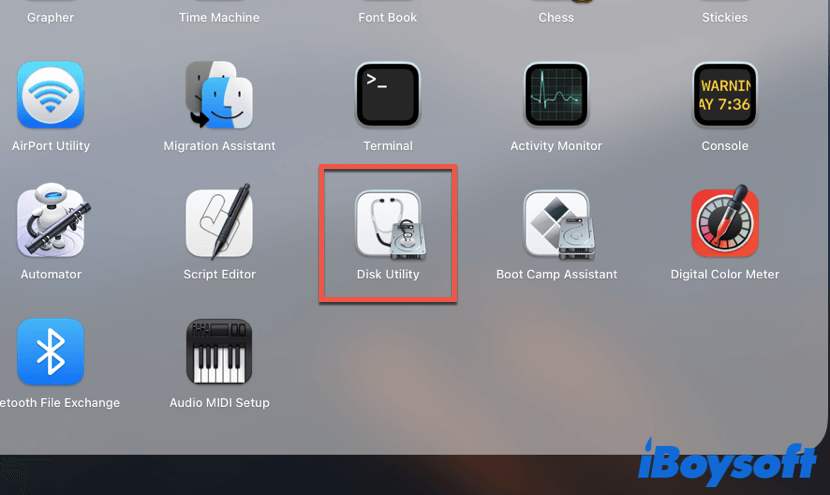 abrir o Utilitário de Disco no Mac