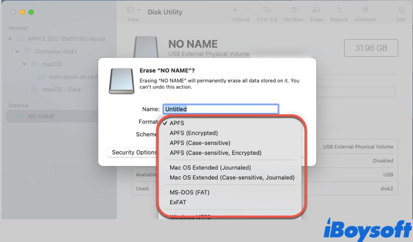 formatar a unidade USB somente leitura com um sistema de arquivos compatível