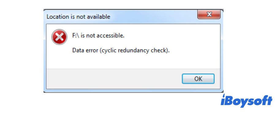 Data error cyclic redundancy check