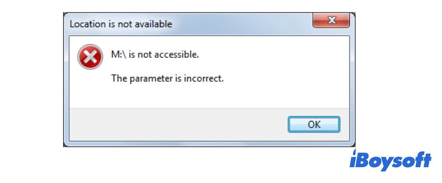 The parameter is incorrect