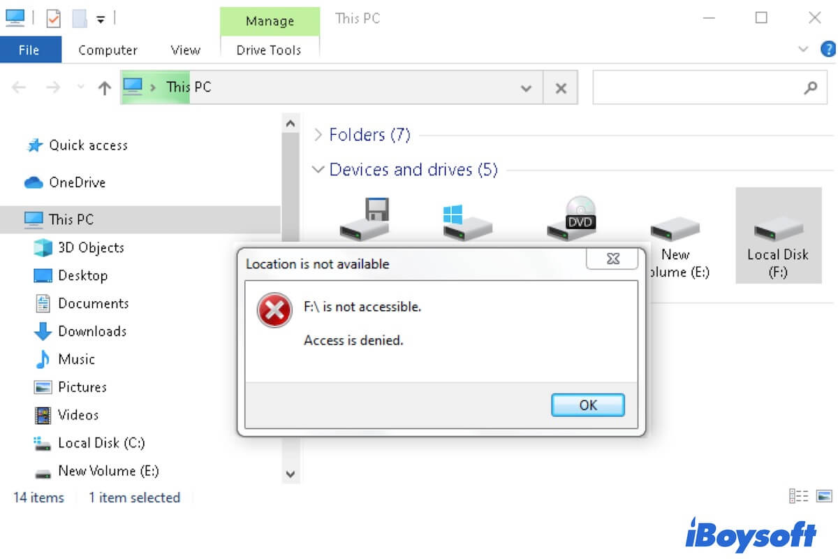 Disk is not accessible