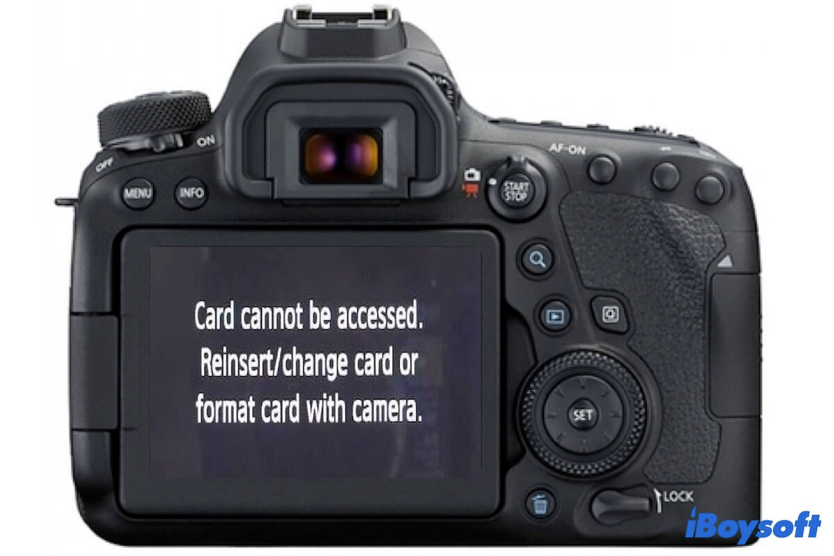 card cannot be accessed canon camera