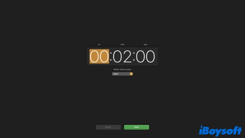 set Timer in the Clock app for Mac
