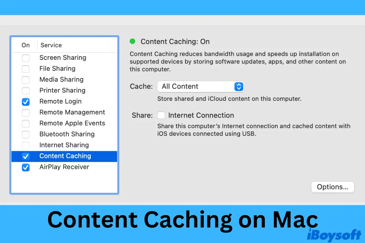 content caching on Mac