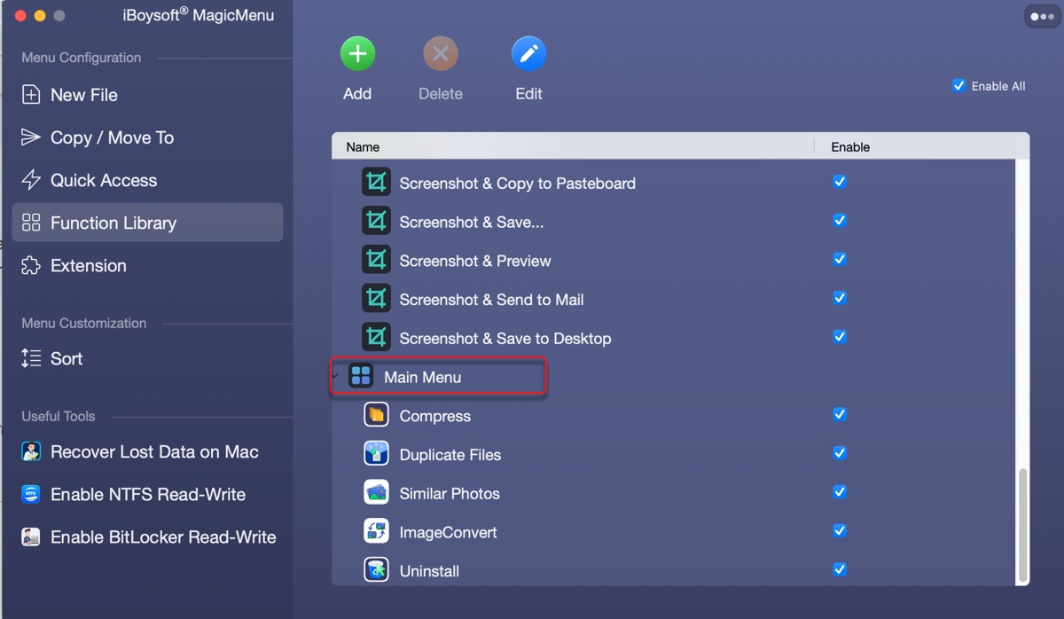 Ajouter des fonctions comme la compression de fichiers dans le menu contextuel sur Mac