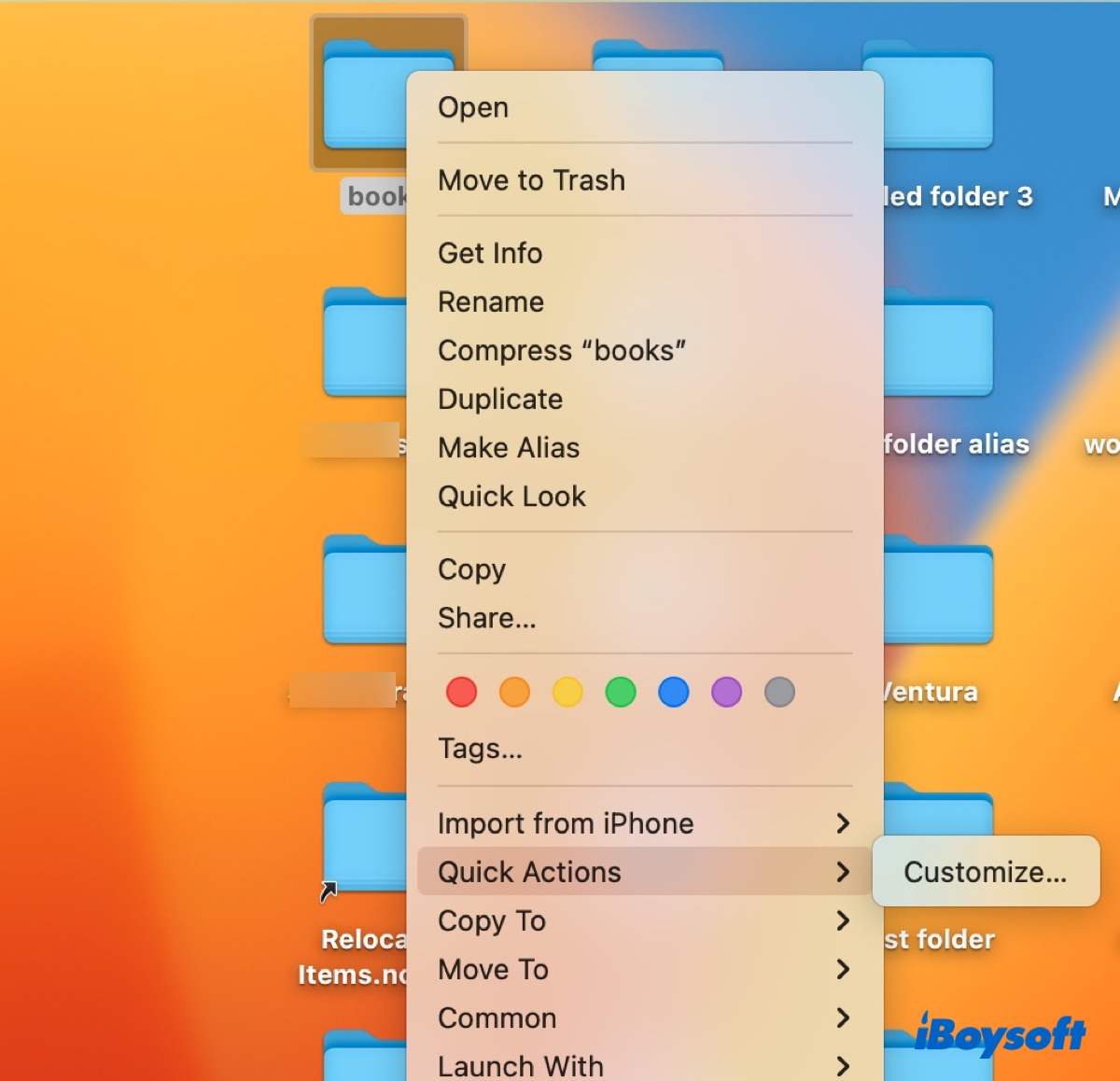 Personalizar o menu de Ações Rápidas no Mac