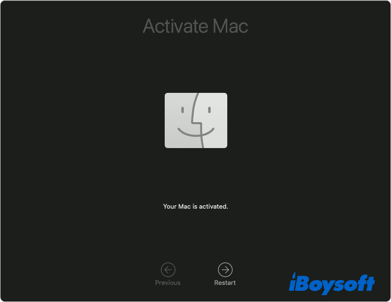 erase all mac activated