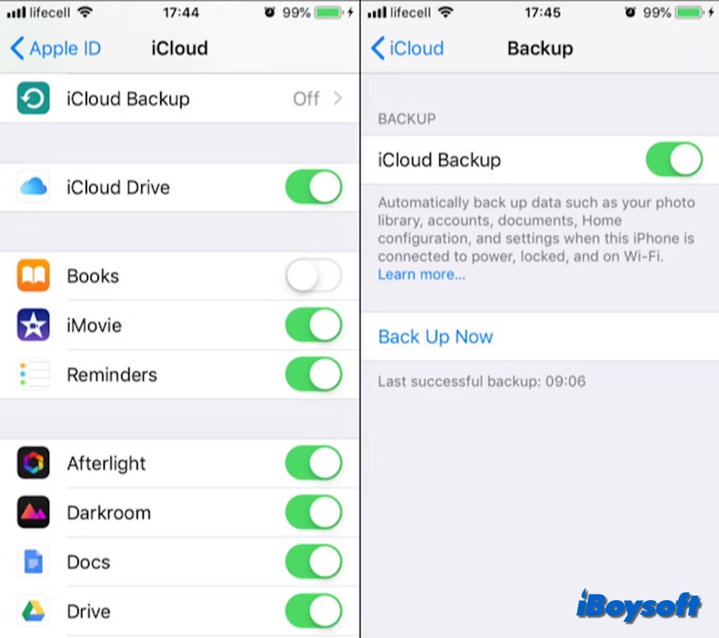 iCloud-Backup einschalten