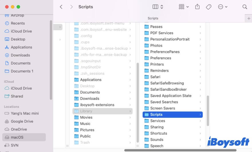 The Scripts folder on Mac