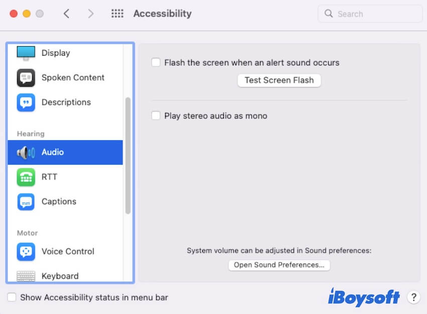 Funciones de audición de accesibilidad en Mac
