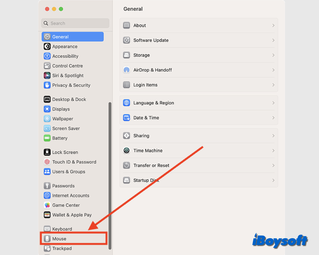 configurações do mouse no mac
