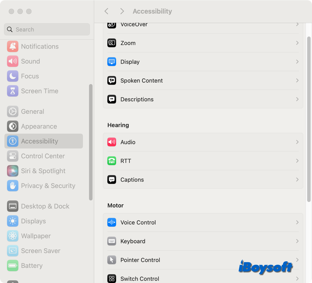 acessibilidade macos
