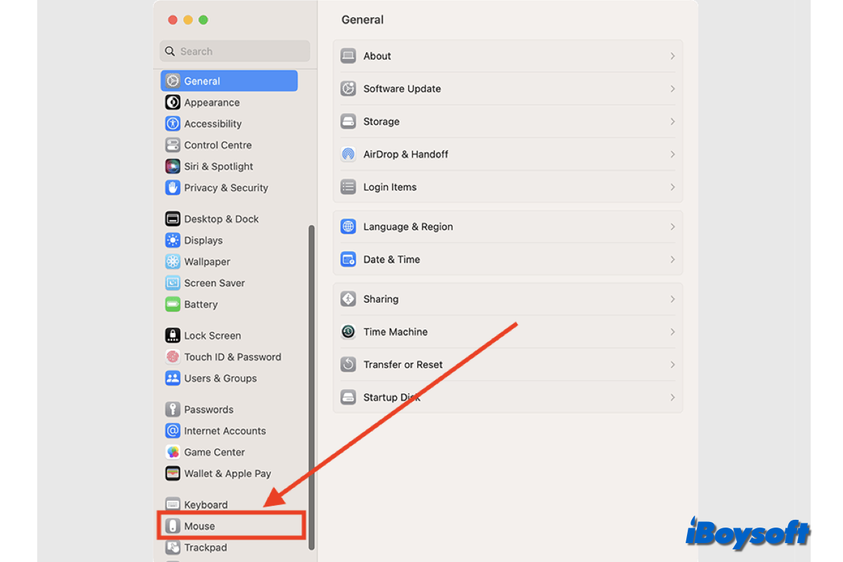 configurações do mouse no mac