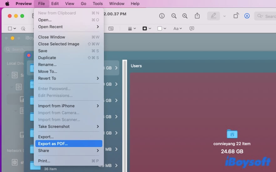 exportar imagem como PDF com a Pré-visualização do Mac