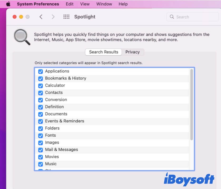 uncheck the file types to exclude them from Spotlight searching
