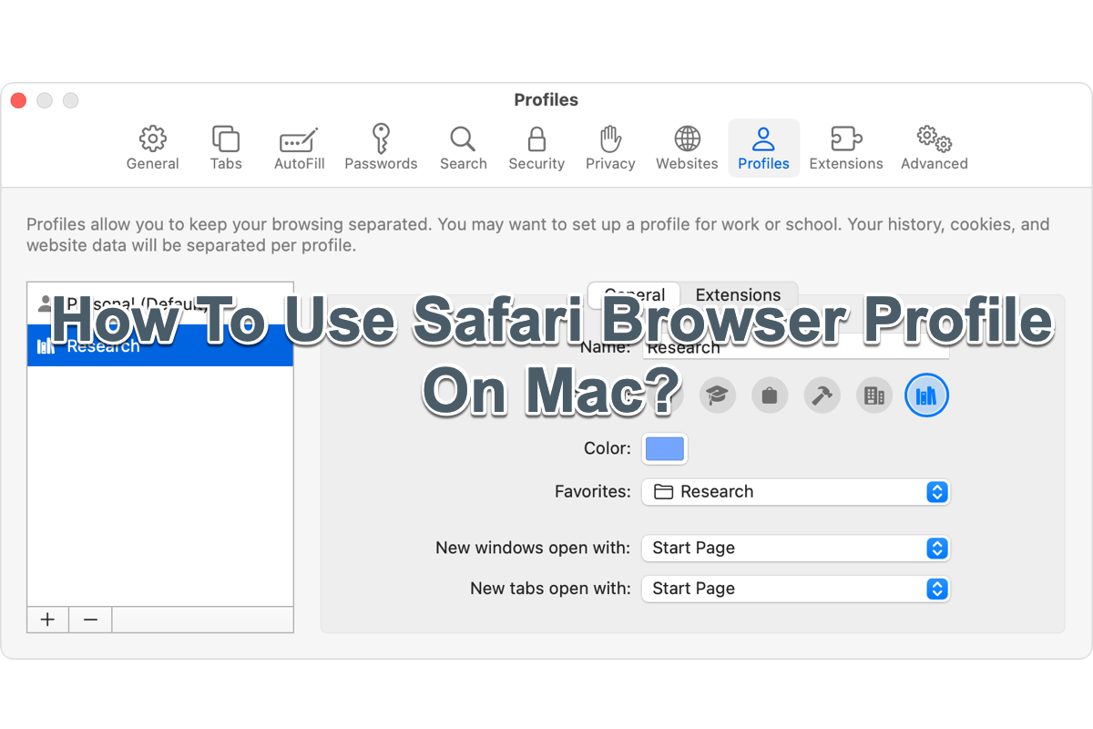 how to use Safari browser profile on Mac