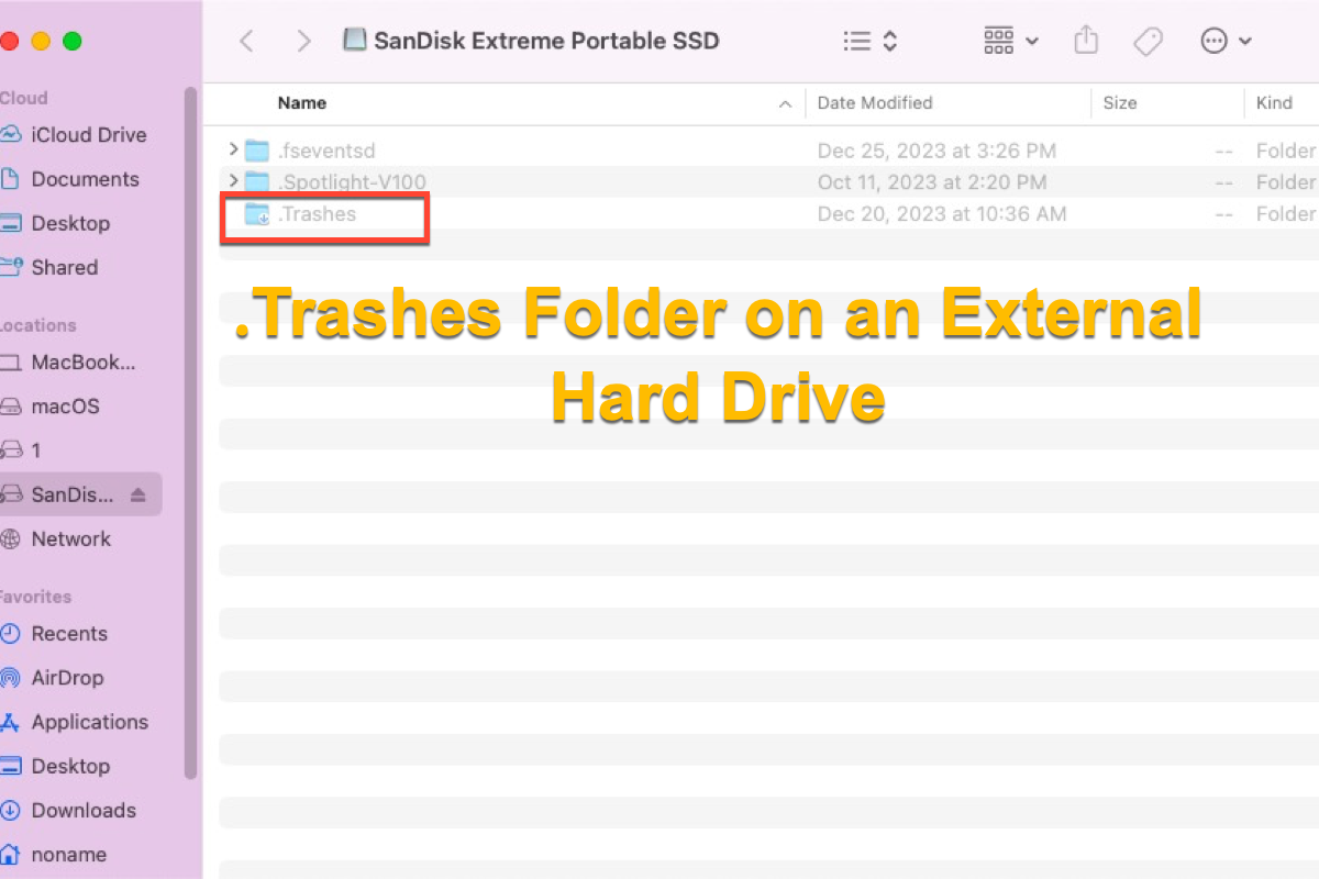 .Trashes folder on an external hard drive