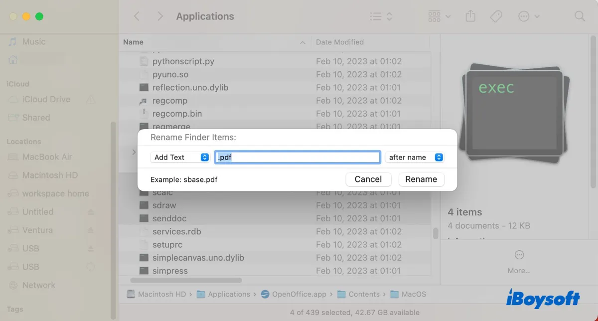 MacでUnix実行ファイルを開くために一括変換する