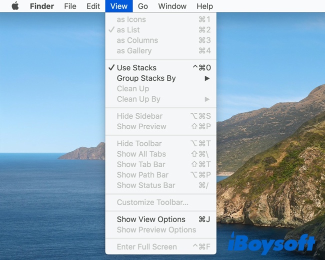 Use Stacks in Finder Window