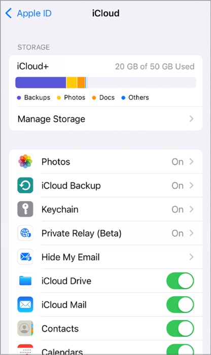 turn on iCloud on iOS devices