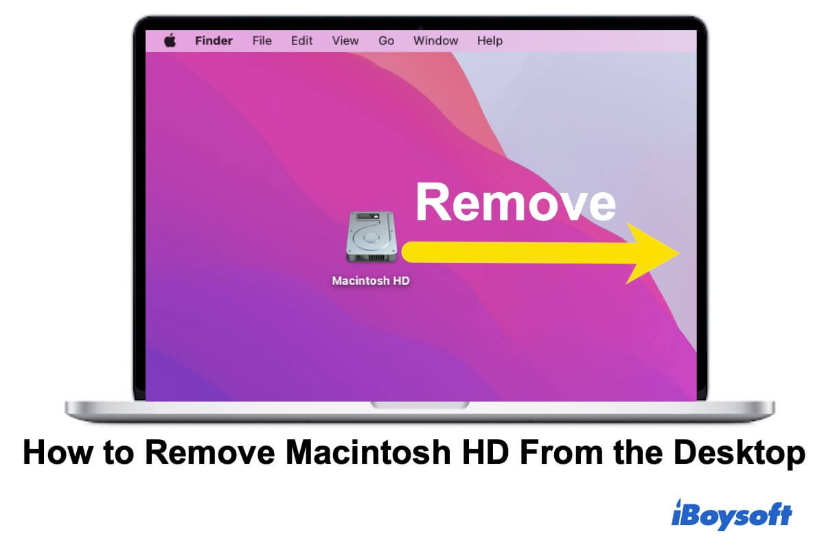 comment supprimer le Macintosh HD de votre bureau