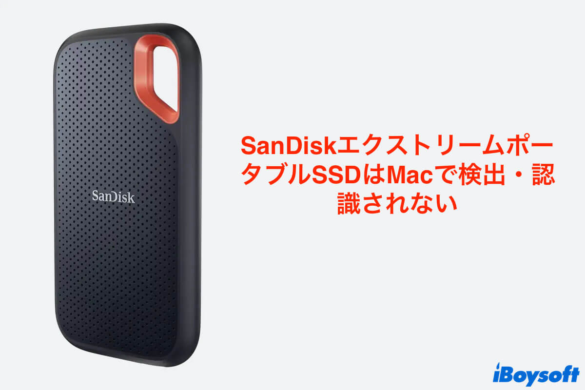 sandiskSSDはMacで検出・認識できない