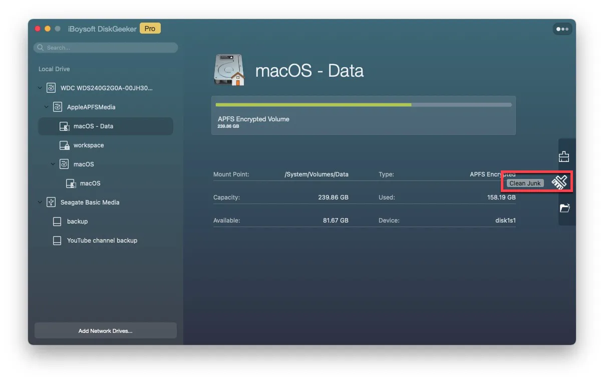 free up disk space using iBoysoft DiskGeeker