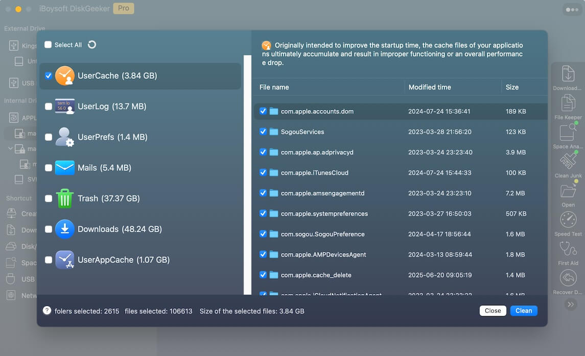 check junk files on Mac
