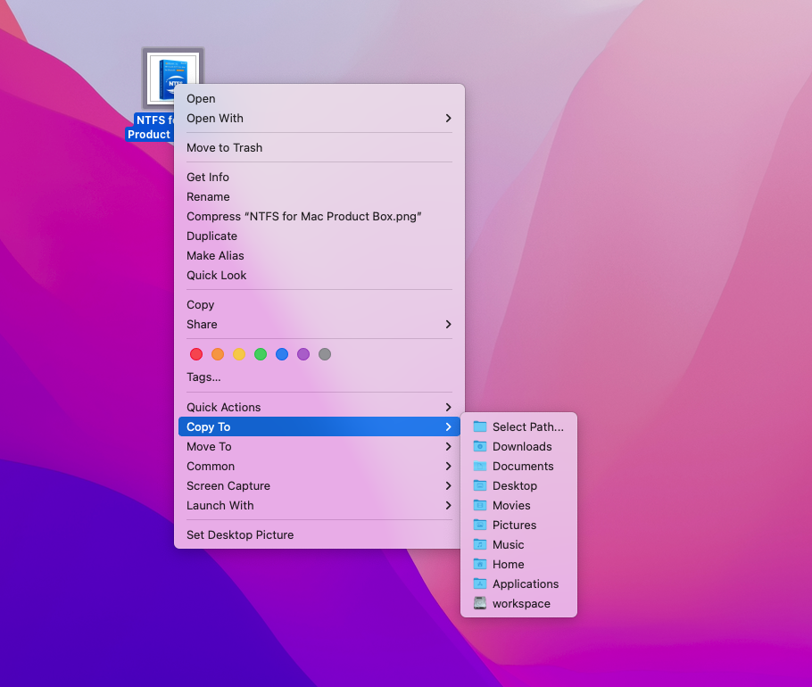 iBoysoft Magicmenuでファイルをコピー