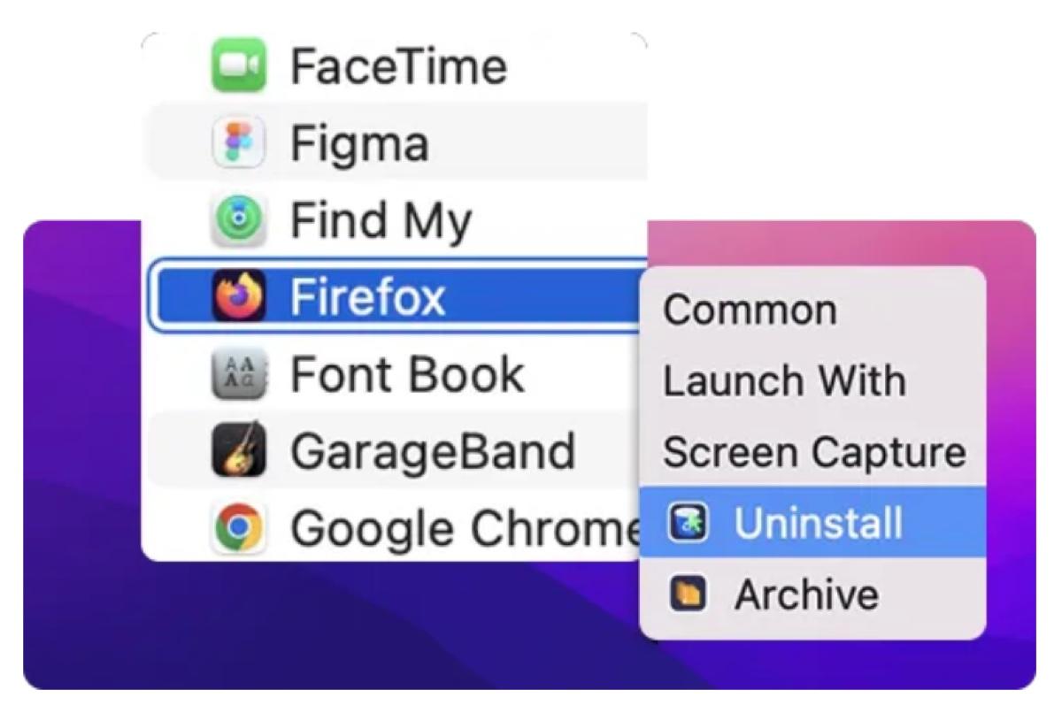 Cliquez avec le bouton droit pour désinstaller les applications sur Mac